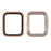 Electroplating Rhinestones Decor PC Frame Tempered Glass Protector Cover for Apple Watch Series 4/5/6/SE 40mm - Rose Gold - 1
