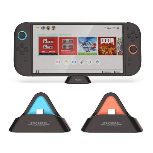 DOBE TNS-3170 For Nintendo Switch OLED / Switch 2 / Switch Charging Dock Portable Triangle Charging Stand - Orange+Black - 2