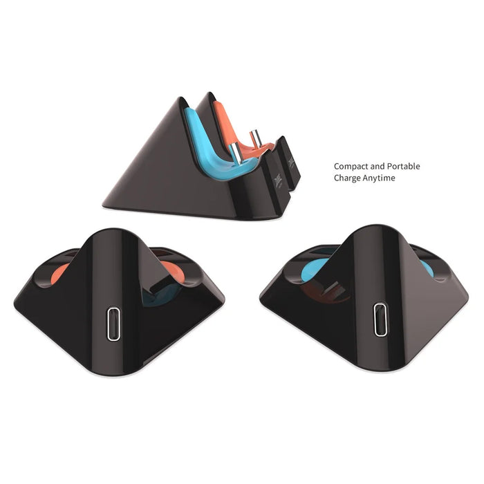 DOBE TNS-3170 For Nintendo Switch OLED / Switch 2 / Switch Charging Dock Portable Triangle Charging Stand - Orange+Black - 3