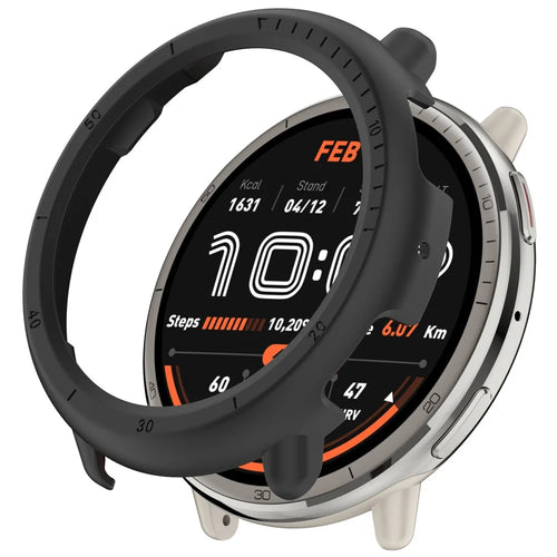 For Huami Amazfit Active 2 (A2437) Watch Case Hollow Design Hard PC Protective Cover - Black - 1