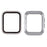Electroplating Rhinestones Decor PC Frame Tempered Glass Protector Cover for Apple Watch Series 4 / 5 / 6 / SE / SE (2022) 44m - White - 1