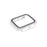 Electroplating Rhinestones Decor PC Frame Tempered Glass Protector Cover for Apple Watch Series 4 / 5 / 6 / SE / SE (2022) 44m - White - 2