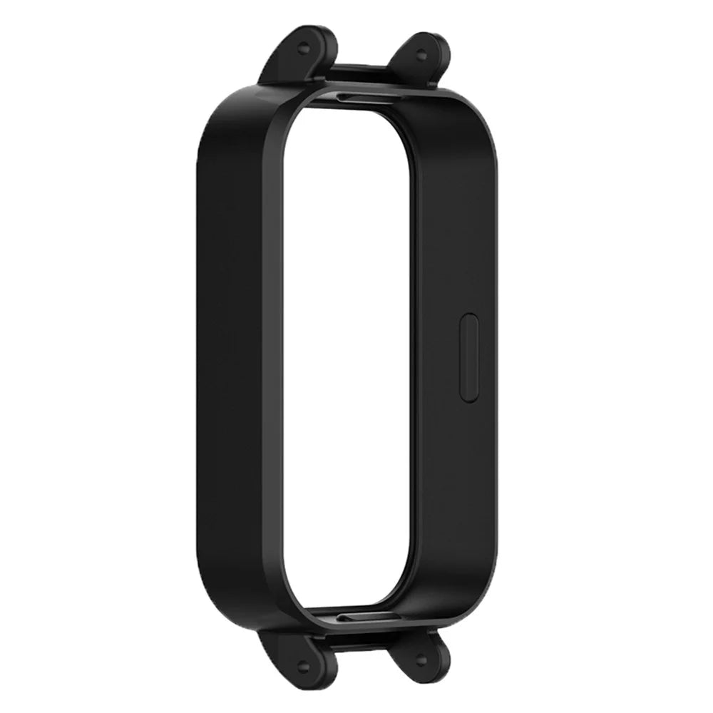 For Xiaomi Redmi Band 3 / Smart Band 9 Active Watch Frame Watch Strap PC Cover with 12mm Inner Adapter Connector - Black - 2