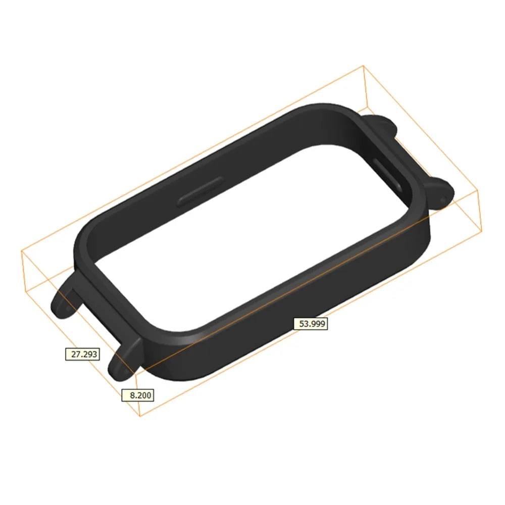 For Xiaomi Redmi Band 3 / Smart Band 9 Active Watch Frame Watch Strap PC Cover with 12mm Inner Adapter Connector - Black - 6