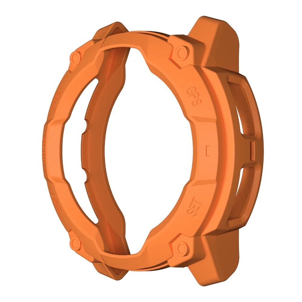 For Garmin Instinct 3 Solar 50mm Protective Case Rugged Armor TPU Shell Watch Cover - Orange - 4