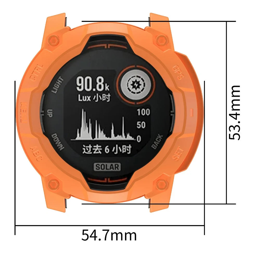 For Garmin Instinct 3 Solar 50mm Protective Case Rugged Armor TPU Shell Watch Cover - Orange - 6