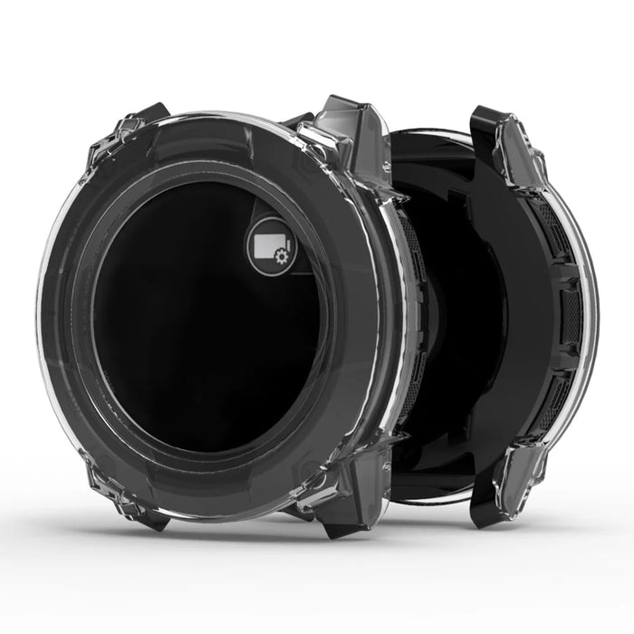 For Garmin Instinct 3 45mm Smartwatch Case PC Protective Cover with Tempered Glass Screen Protector - Transparent - 3