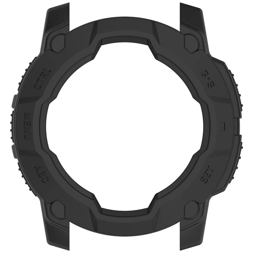 For Garmin Instinct 3 50mm / Solar 50mm Armor Watch Case Shockproof TPU Rugged Protective Cover - Black - 4