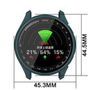 For Garmin Approach S50 Watch Case PC Frame Cover with Tempered Glass Screen Film - Green - 6