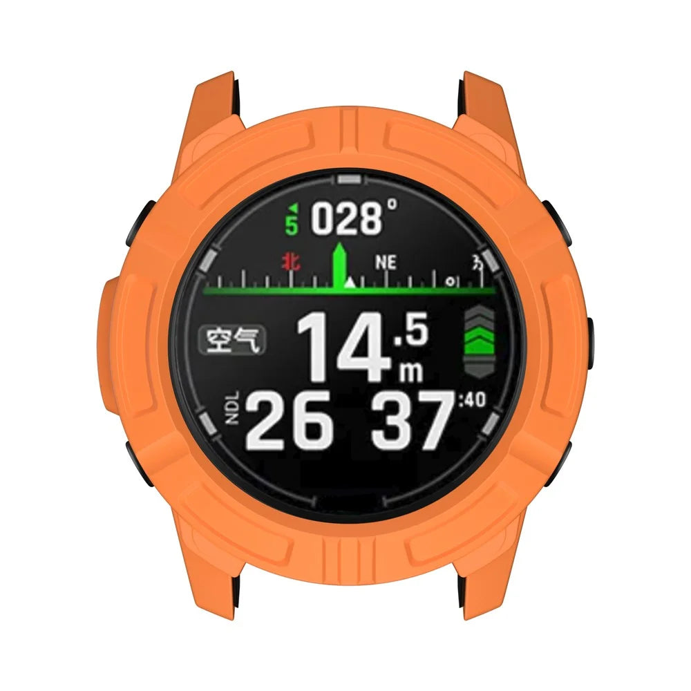 For Garmin Descent G2 Anti Scratch Protective Case Rugged Armor TPU Shell Watch Cover - Orange - 4