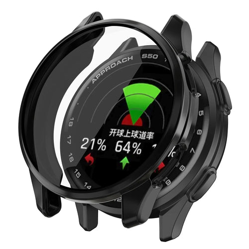 For Garmin Approach S50 Watch Case Electroplating Full Wrapped TPU Cover - Black - 1