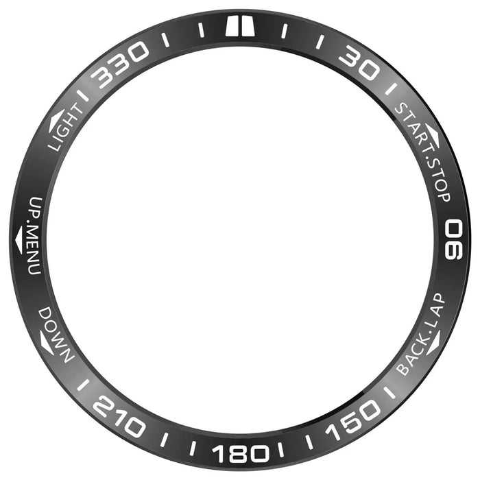For Garmin Fenix 8 Solar 47mm Stainless Steel Bezel Scratch Resistant Protective Ring - Black+White - 3