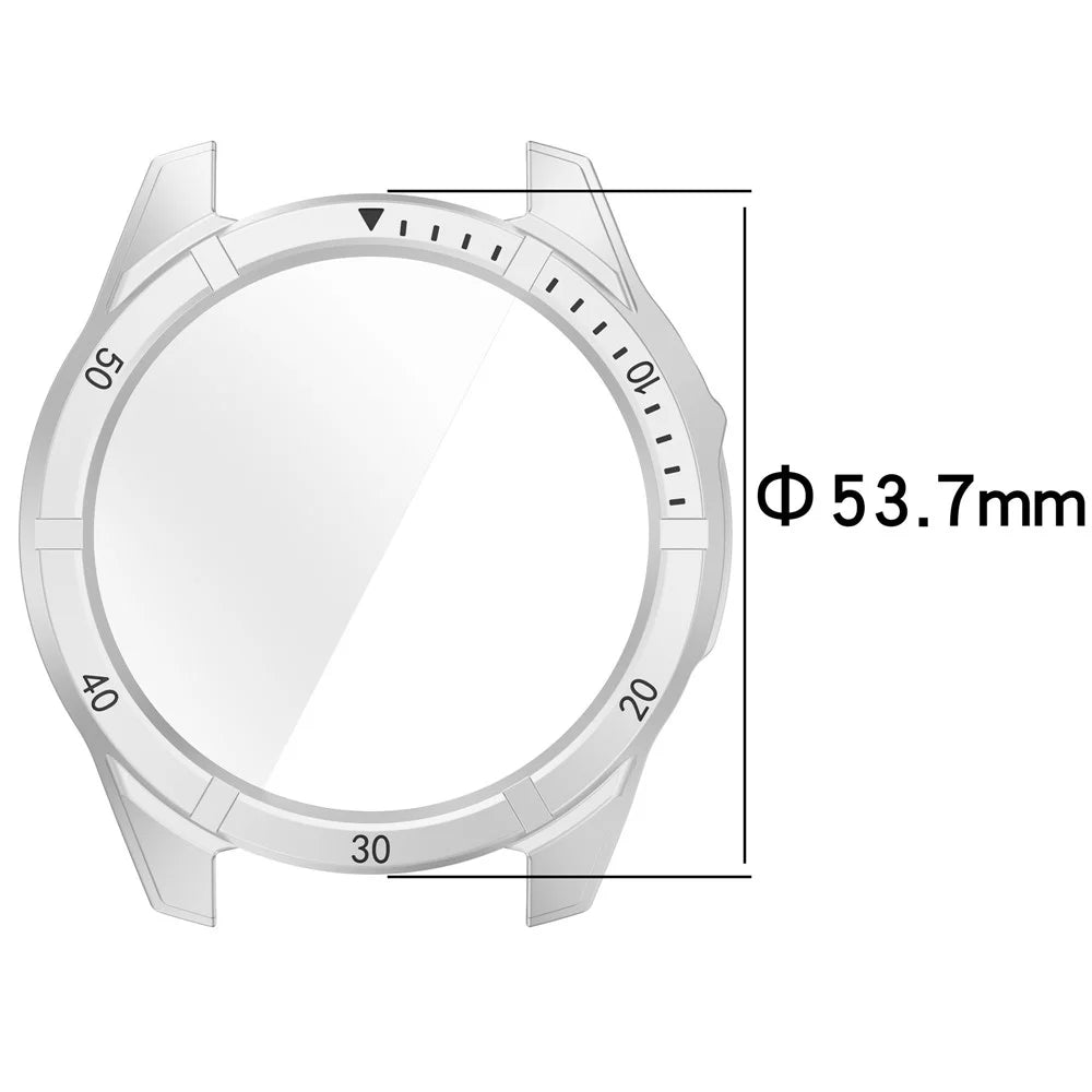 For Garmin Tactix 8 51mm AMOLED Version Watch Case PC Frame with Tempered Glass Screen Film - Silver+Black - 7