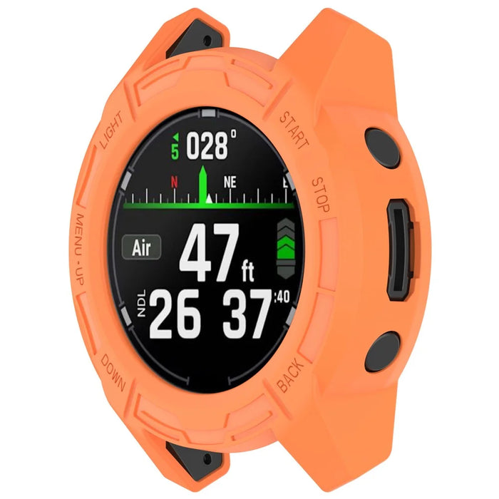 For Garmin Descent G2 Soft TPU Watch Case Hollow Shockproof Bumper Frame Cover - Orange - 5