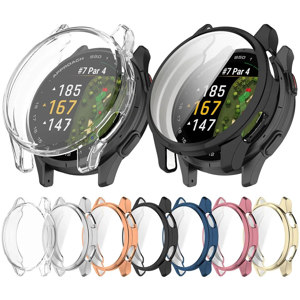 For Garmin Approach S50 Watch Case Soft TPU Protective Cover - Light Gold - 7