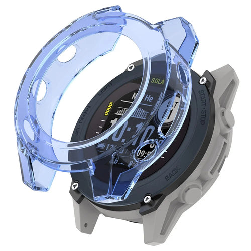 Protective Watch Case for Garmin Descent G2 / G1 / G1 Solar / G1 Solar Letel TPU Semi-Enclosed Cover - Transparent Blue - 1