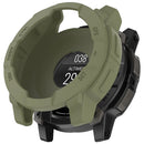 For Garmin Instinct 3 AMOLED 50mm / Instinct 3 Solar 50mm Watch Case Silicone Shockproof Bumper Frame - Army Green - 1