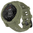 For Garmin Instinct 3 AMOLED 50mm / Instinct 3 Solar 50mm Watch Case Silicone Shockproof Bumper Frame - Army Green - 5