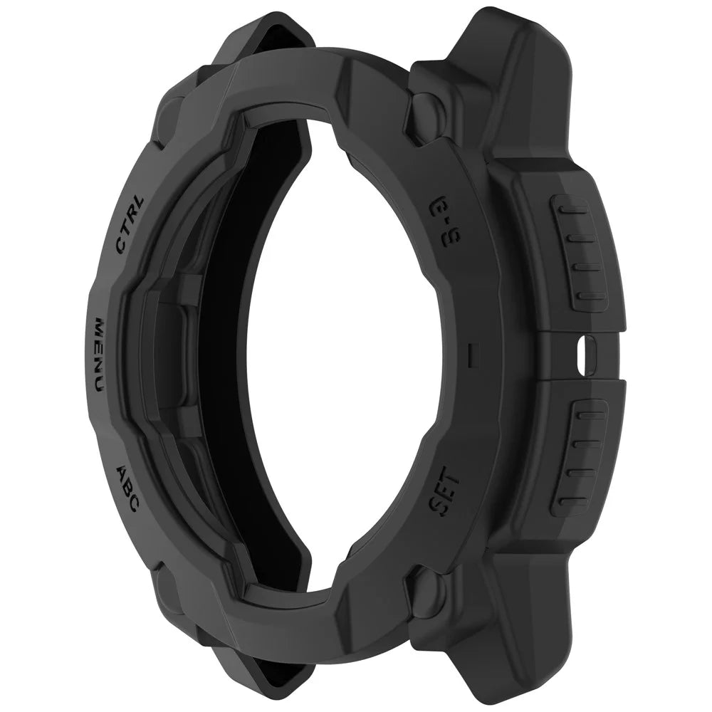 For Garmin Instinct E 45mm Armor Watch Case Shockproof TPU Rugged Protective Cover - Black - 2