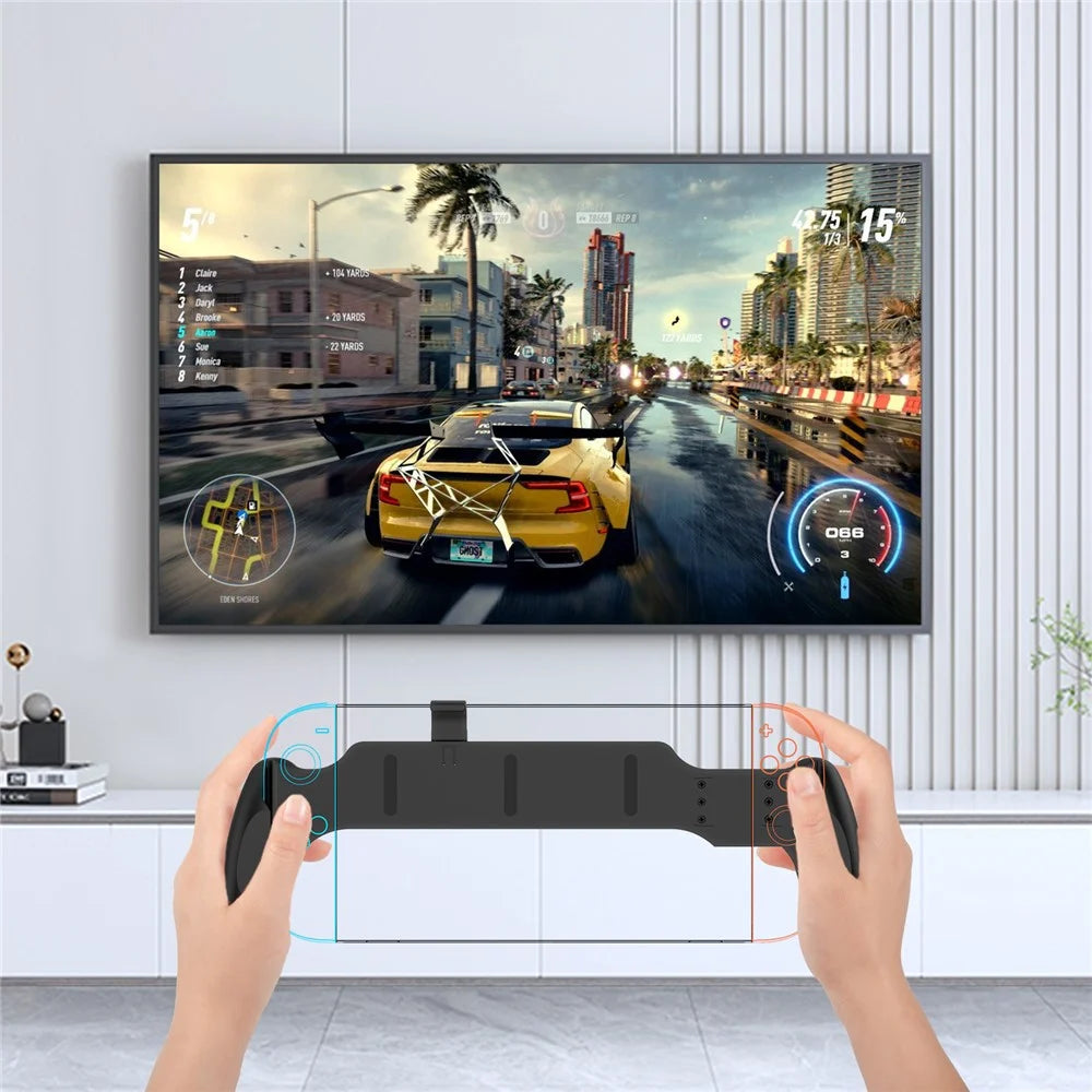 JYS JYS-NS2297 For Nintendo Switch 2 / Switch / Switch OLED Ergonomic Grip Handle Anti-Slip Handheld Grip - Black - 3