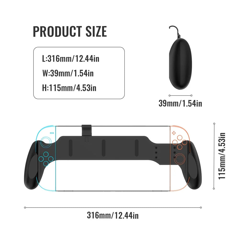 JYS JYS-NS2297 For Nintendo Switch 2 / Switch / Switch OLED Ergonomic Grip Handle Anti-Slip Handheld Grip - Black - 4
