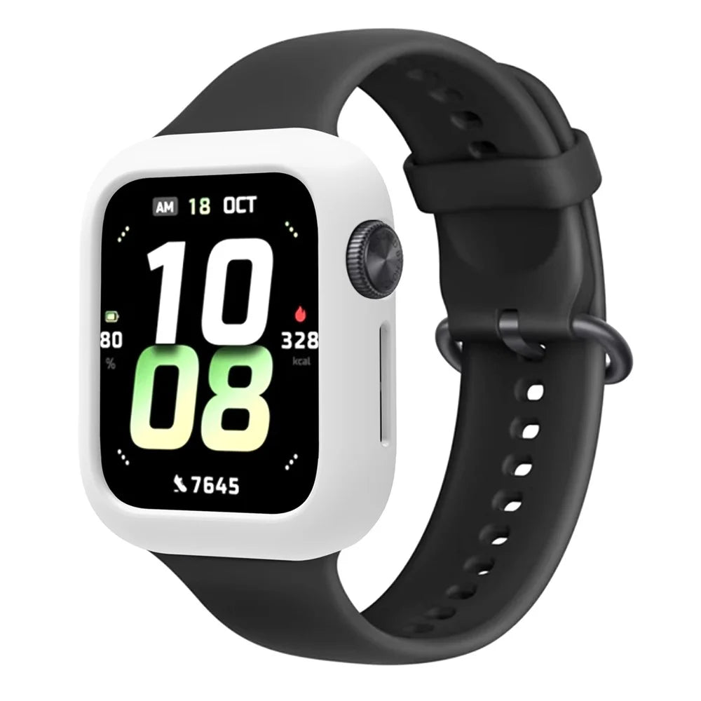 For Honor Band 5 Watch Case Soft Silicone Hollow Watch Frame Cover - White - 4