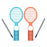 DOBE TNS-3181 For Nintendo Switch 2 / Switch OLED / Switch Tennis Racket Left and Right Joy-Con Controller Grip - 1