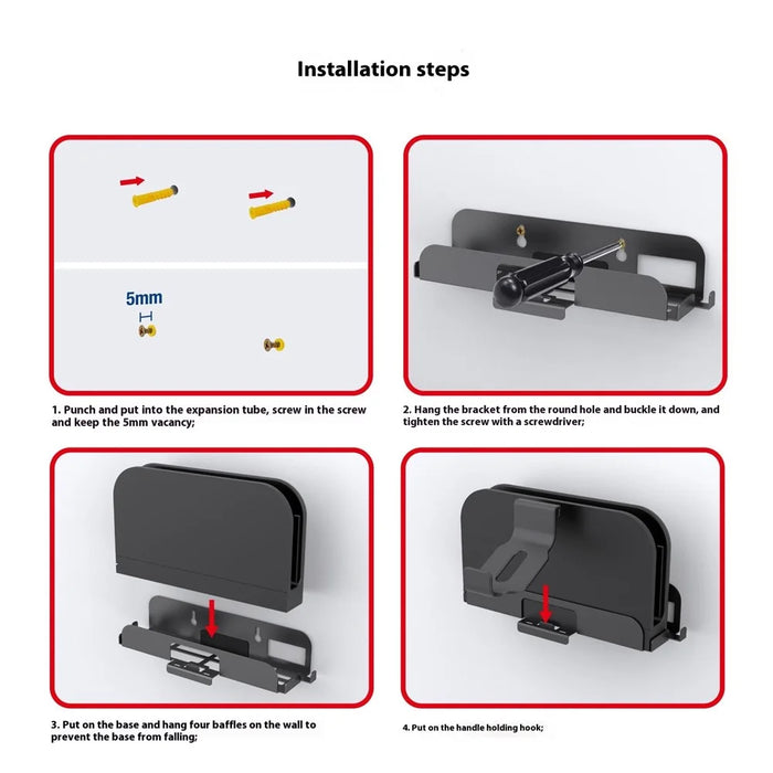 PGTECH GP-369 For Nintendo Switch 2 Wall Mount Storage Rack Suspension Bracket with Controller Hanger - 7