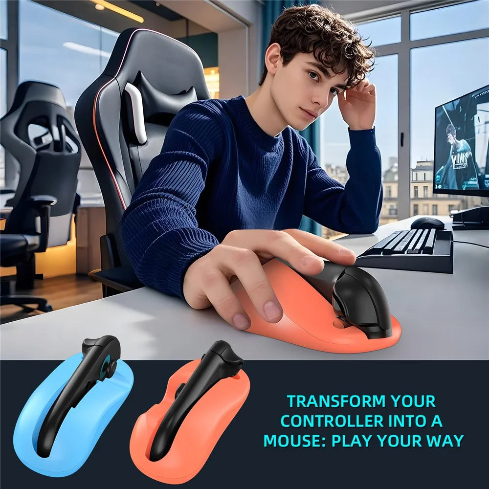 JYS-NS2296 2Pcs for Nintendo Switch 2 Joy-Con Grip Mouse Mini Portable Ergonomic Controller Base - Blue+Red - 4