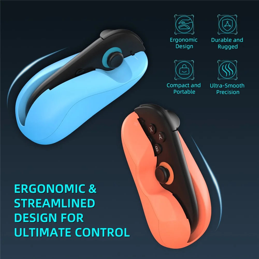 JYS-NS2296 2Pcs for Nintendo Switch 2 Joy-Con Grip Mouse Mini Portable Ergonomic Controller Base - Blue+Red - 7