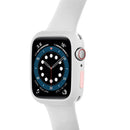 Candy Color Soft Silicone Smart Watch Protector Case for Apple Watch Series SE3 / SE2 / SE1 /  6 / 5 / 4 40mm - White / Pink - 7
