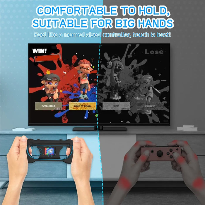 JYS-NS2263 2Pcs For Nintendo Switch 2 Joy-Con Grip Handle Ergonomic Controller Attachment with Wrist Strap - Black - 4