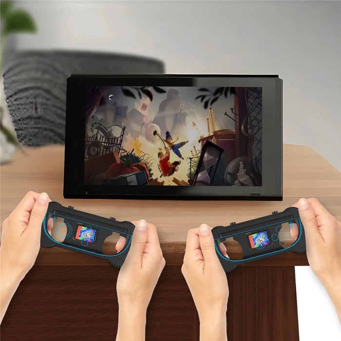 JYS-NS2263 2Pcs For Nintendo Switch 2 Joy-Con Grip Handle Ergonomic Controller Attachment with Wrist Strap - Black - 5
