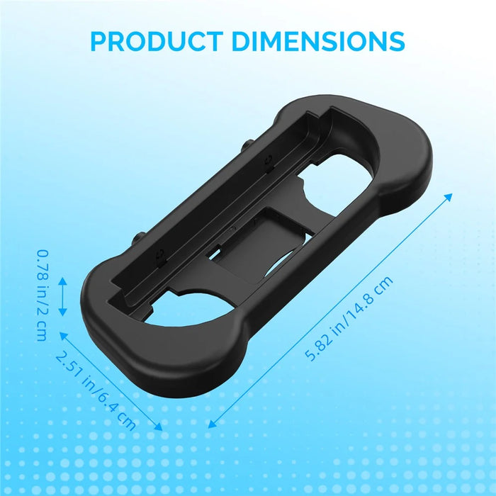 JYS-NS2263 2Pcs For Nintendo Switch 2 Joy-Con Grip Handle Ergonomic Controller Attachment with Wrist Strap - Black - 7