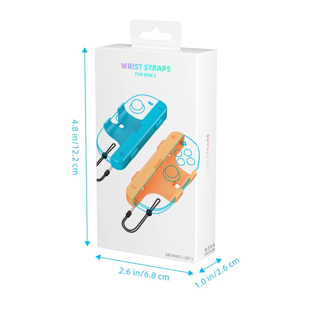 JYS-NS2280 2Pcs For Nintendo Switch 2 Dual Joy-Con Grip Handles with Wrist Strap Ergonomic Controller Attachments - Black - 5