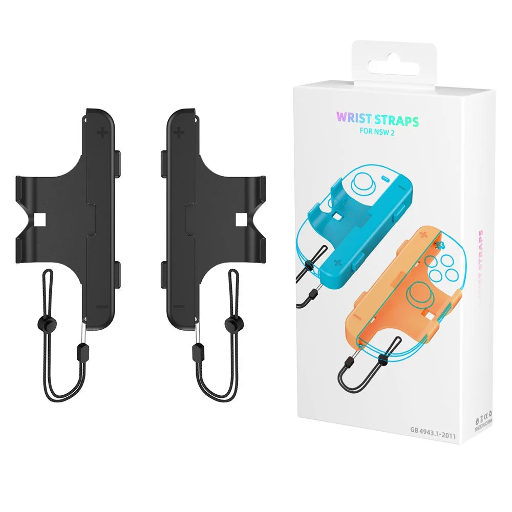 JYS-NS2280 2Pcs For Nintendo Switch 2 Dual Joy-Con Grip Handles with Wrist Strap Ergonomic Controller Attachments - Black - 6