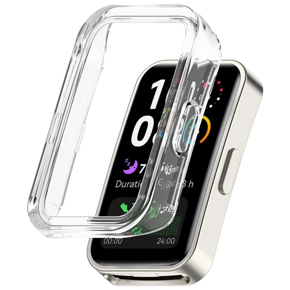 Watch Case For Huawei Band 10 NFC  /  10  /  9 NFC  /  9  /  8 NFC  /  8 Half-Wrapped Hollow Hard PC Protective Cover - Transparent - 1