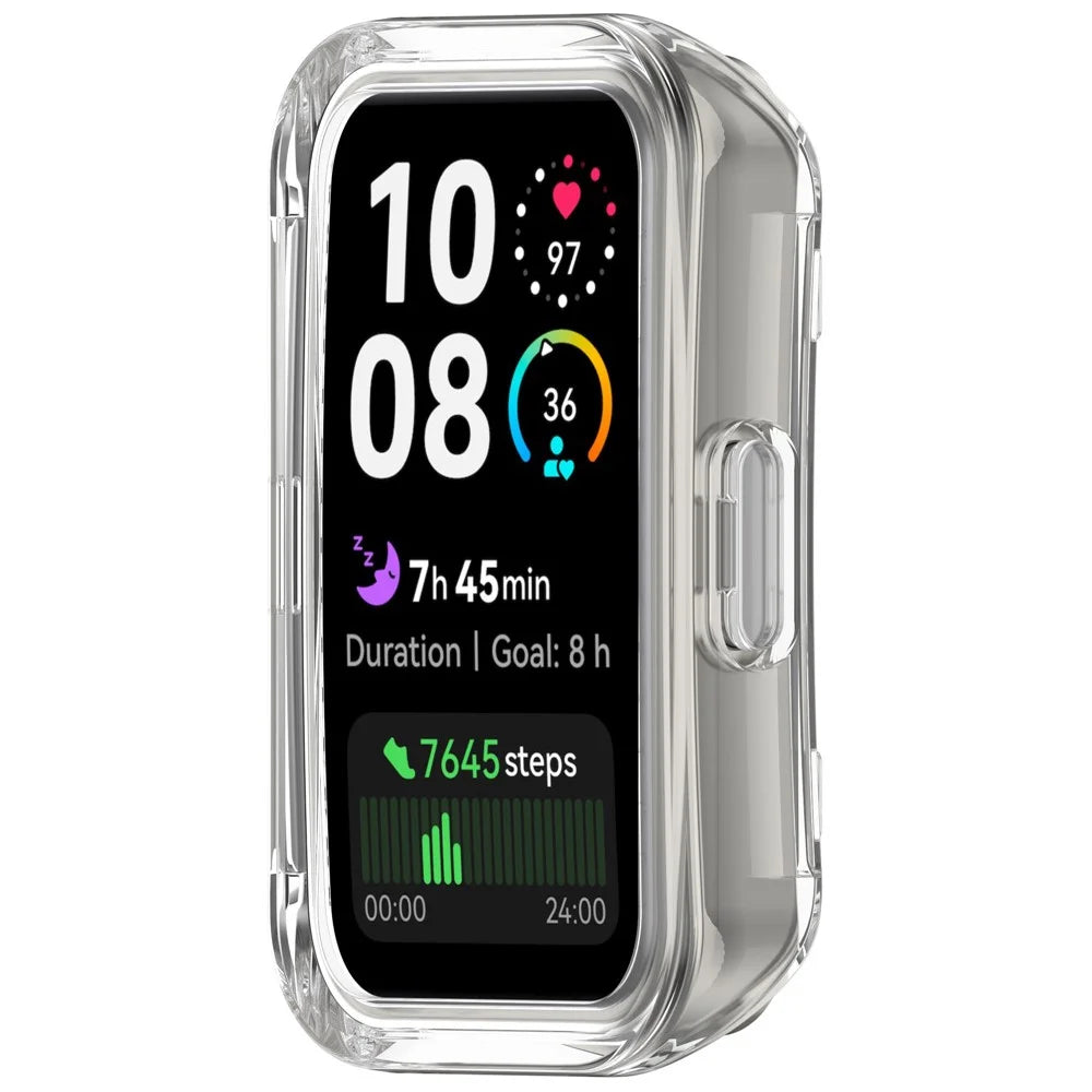 Watch Case For Huawei Band 10 NFC  /  10  /  9 NFC  /  9  /  8 NFC  /  8 Half-Wrapped Hollow Hard PC Protective Cover - Transparent - 5