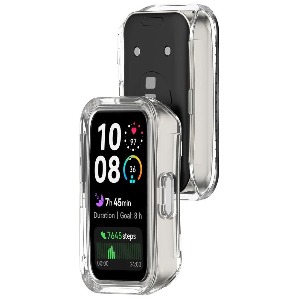 Watch Case For Huawei Band 10 NFC  /  10  /  9 NFC  /  9  /  8 NFC  /  8 Half-Wrapped Hollow Hard PC Protective Cover - Transparent - 6