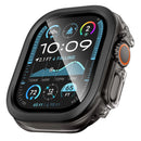 For Apple Watch Ultra 3 / Ultra 2 / Ultra 49mm Hard PC IML Watch Case with Tempered Glass Screen Film - Transparent Black - 5
