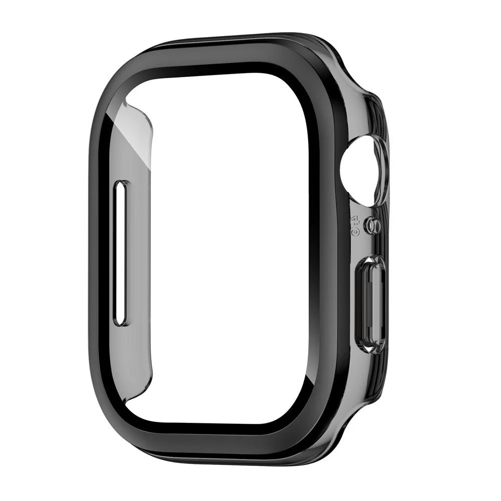 For Apple Watch Series 11 / 10 42mm Hard PC IML Watch Case with Tempered Glass Screen Film - Transparent Black - 2