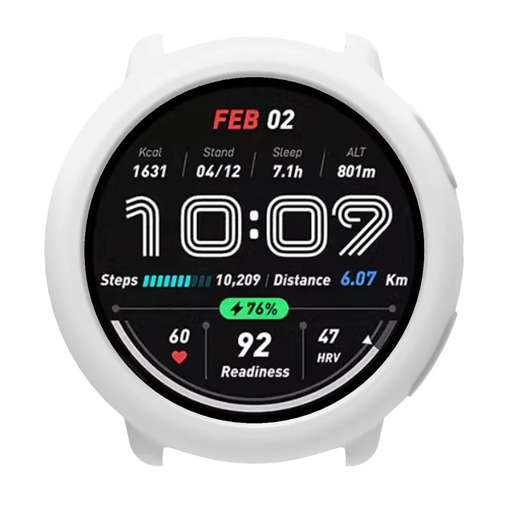 For Huami Amazfit Active 2 Anti Scratch Protective Case Silicone Watch Cover - White - 2
