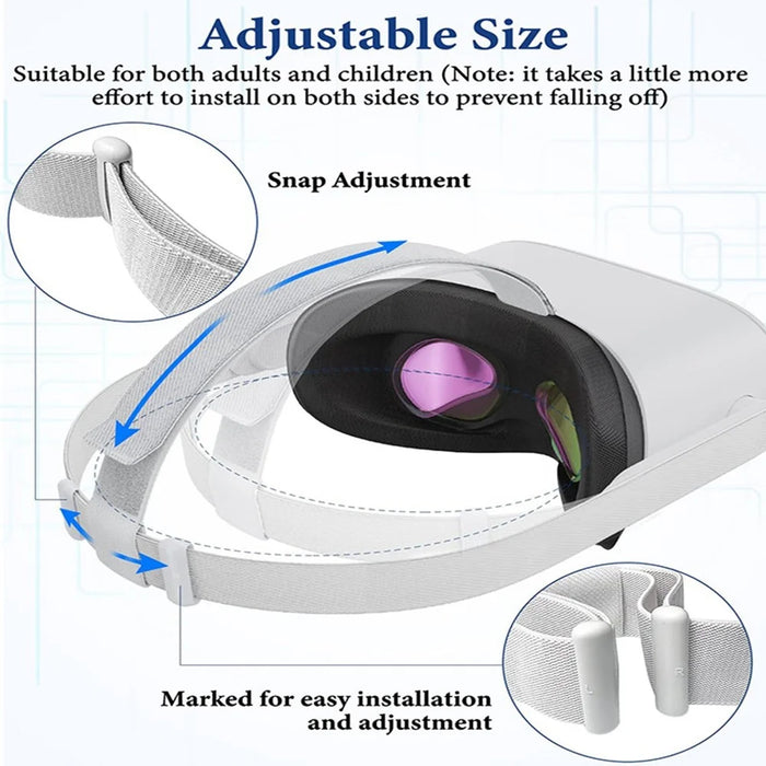 For Meta Quest 2 Head Strap Adjustable Replacement Headband (Key Caps Not Included) - 4