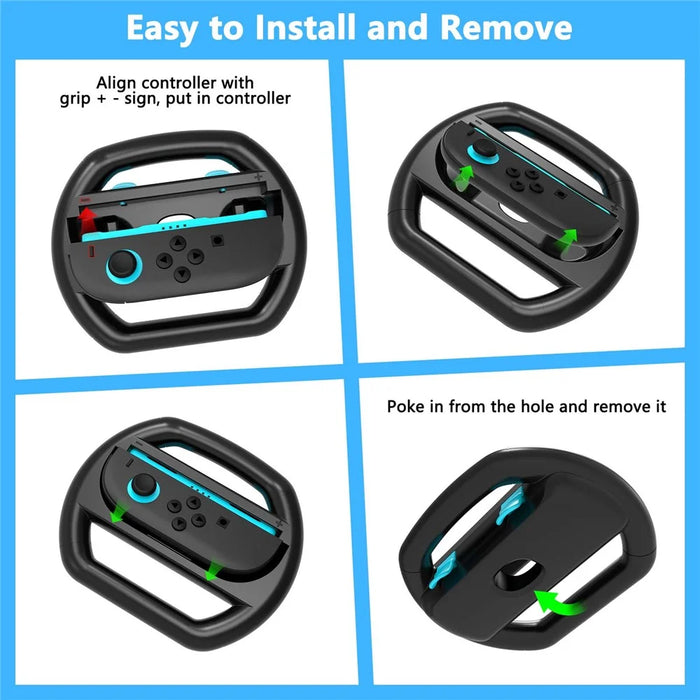 HBS-2813 2Pcs For Nintendo Switch 2 Joy-Con Handle Racing Steering Wheel Grip Game Console Accessories - 7