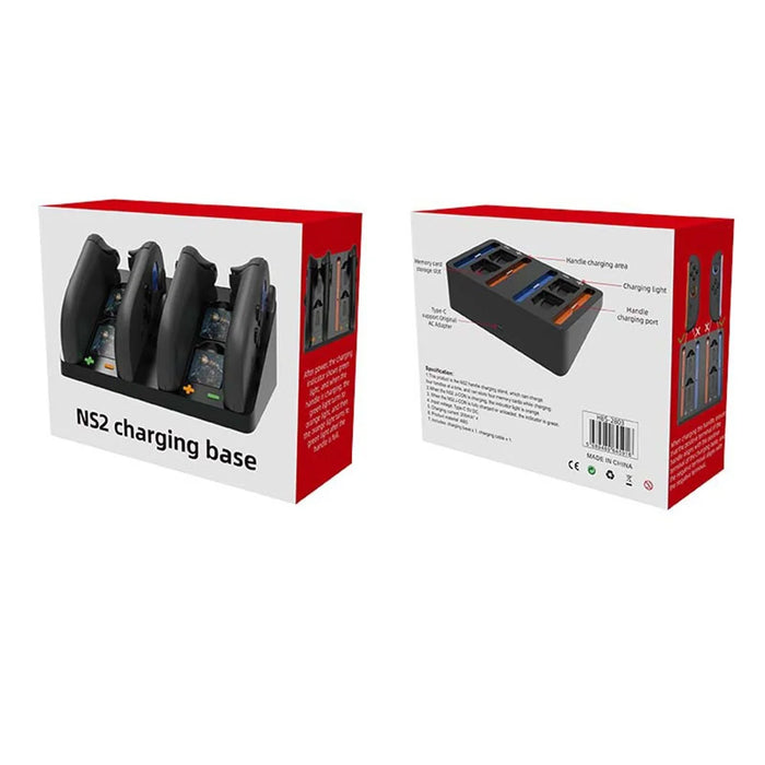 HBS-2803 For Nintendo Switch 2 Joy-Con Handle Charger Base 4 Slots Charging Dock with LED Indicator - 6