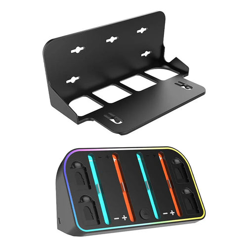 HBS-2807 For Nintendo Switch 2 Joy-Con Handle 4-Slot Wall Mounted Charging Dock Storage Bracket with RGB Light - 1
