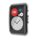 Full Coverage Electroplated TPU Smart Watch Protective Cover Case for Huawei Watch Fit - Transparent - 2