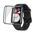 Full Coverage Electroplated TPU Smart Watch Protective Cover Case for Huawei Watch Fit - Transparent - 4