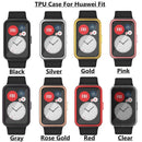 Full Coverage Electroplated TPU Smart Watch Protective Cover Case for Huawei Watch Fit - Transparent - 7