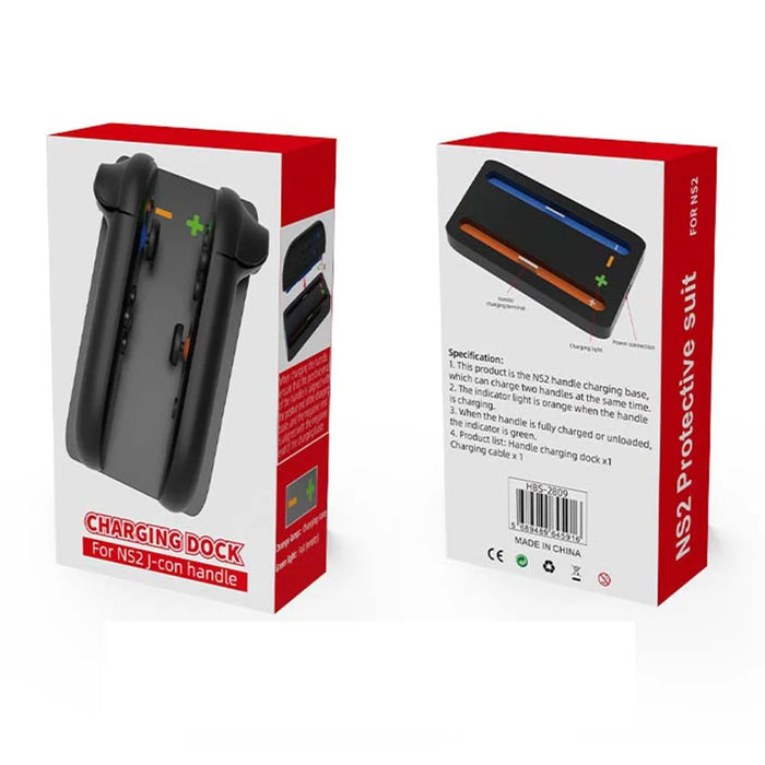 HBS-2809 For Nintendo Switch 2 Joy-Con Handle Charger Base Dual Slot Charging Dock with LED Indicator - 5